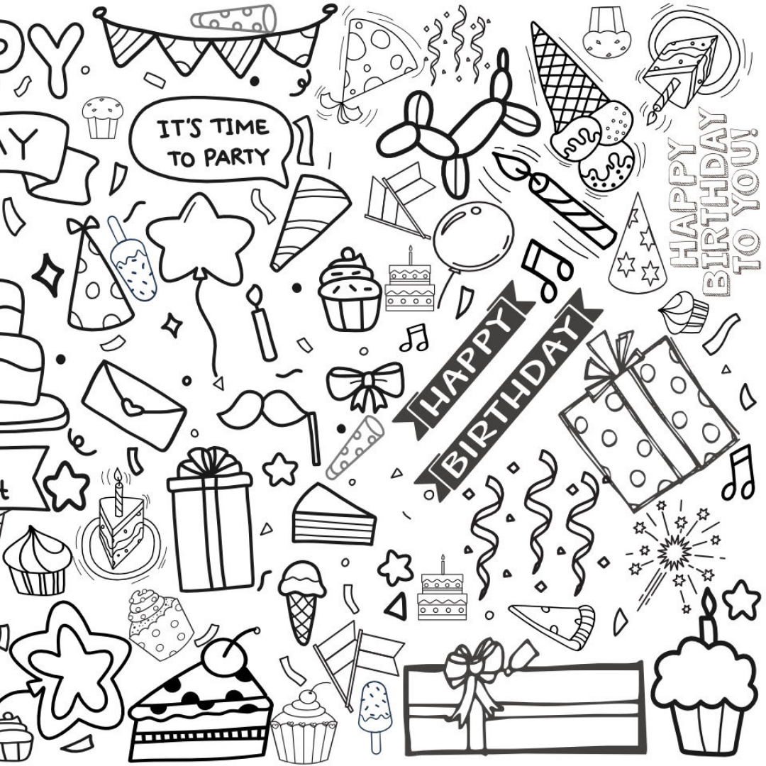 Happy Birthday Coloring Banner | Paper Tablecloth
