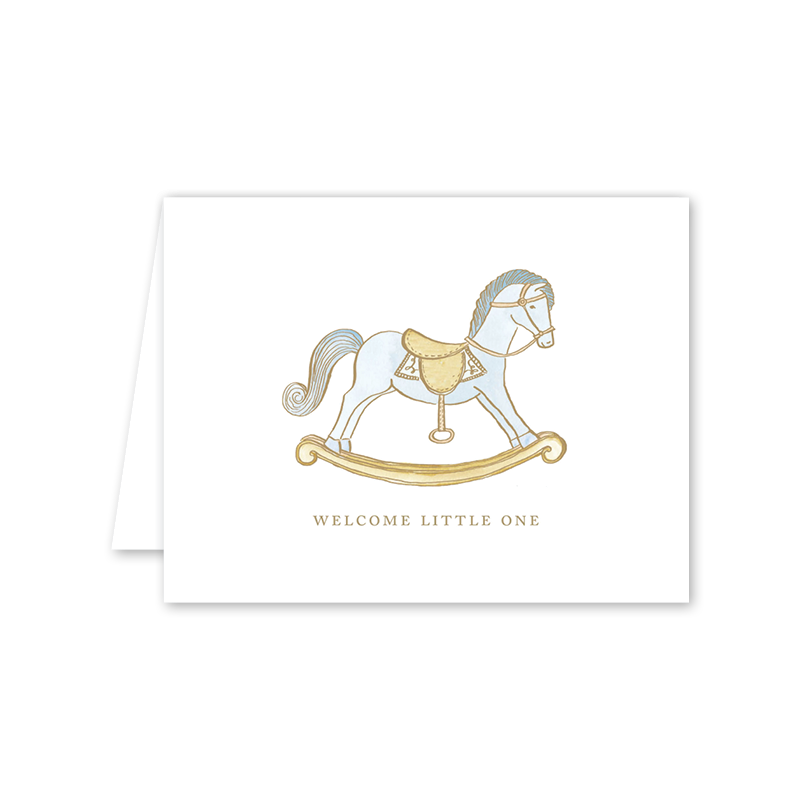 Petit Jouet Cheval Bleu Baby Card