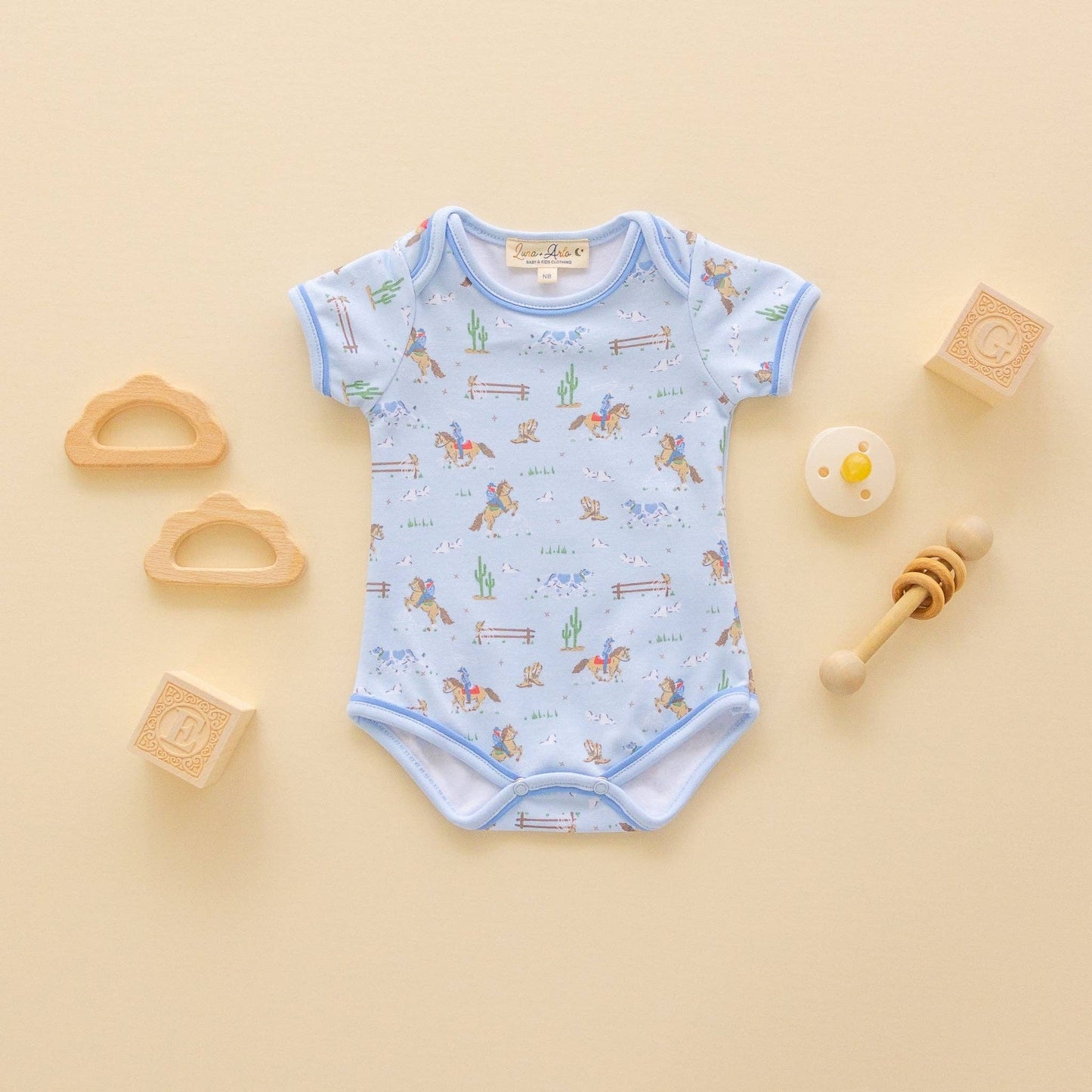 Little Wranglers Lap Bodysuit - Sky