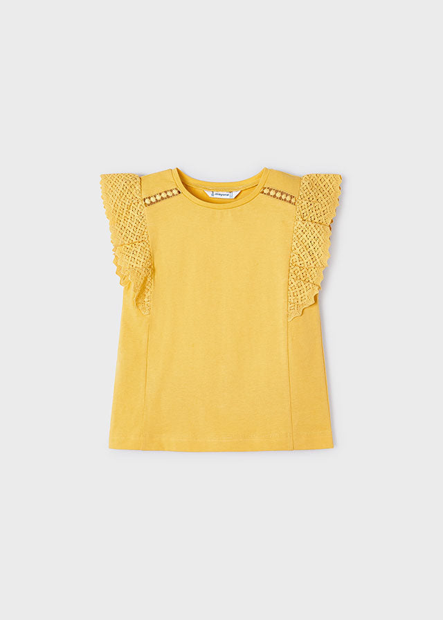 Lace Sleeve T-Shirt - Honey or Mauve