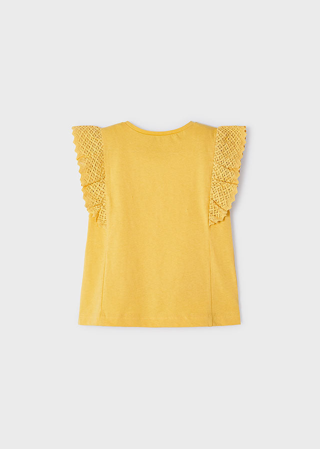 Lace Sleeve T-Shirt - Honey or Mauve