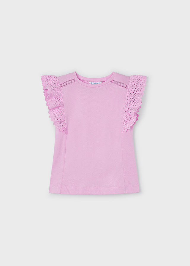 Lace Sleeve T-Shirt - Honey or Mauve
