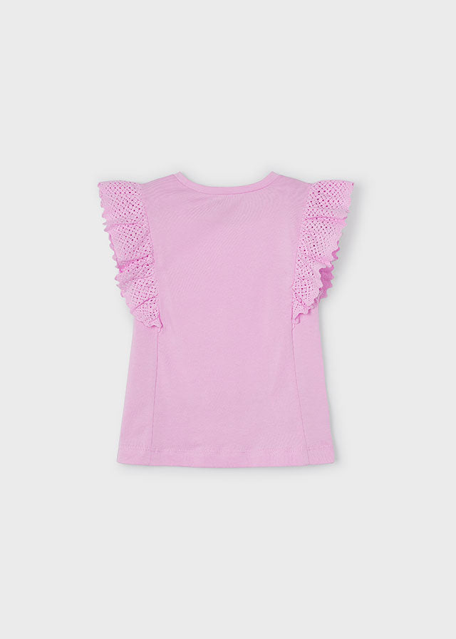 Lace Sleeve T-Shirt - Honey or Mauve