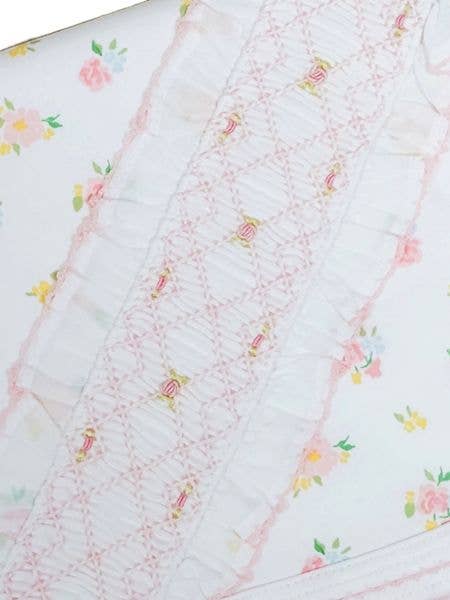 English Roses Baby Girl Smocked Blanket