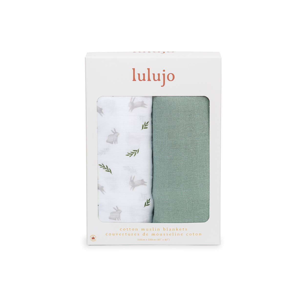 Lulujo Cotton Swaddles - Bunnies & Ferns