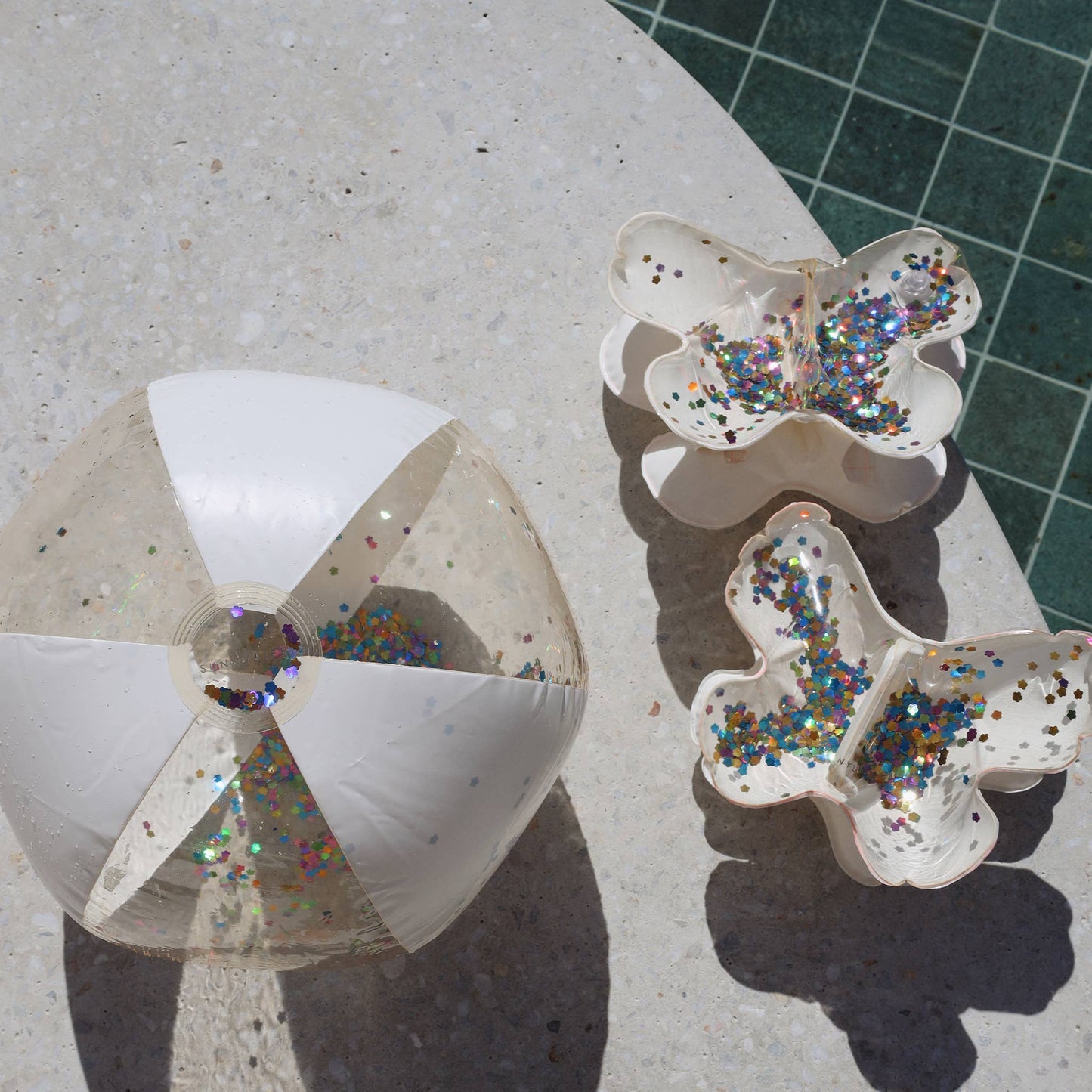 Inflatable Beach Ball Cotton Candy Glitter