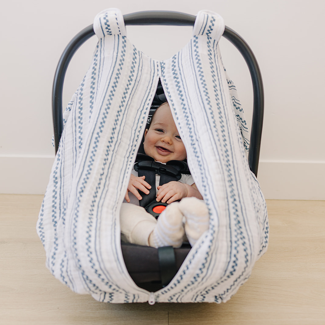 Western Stripe Cotton Muslin Car Seat Cover