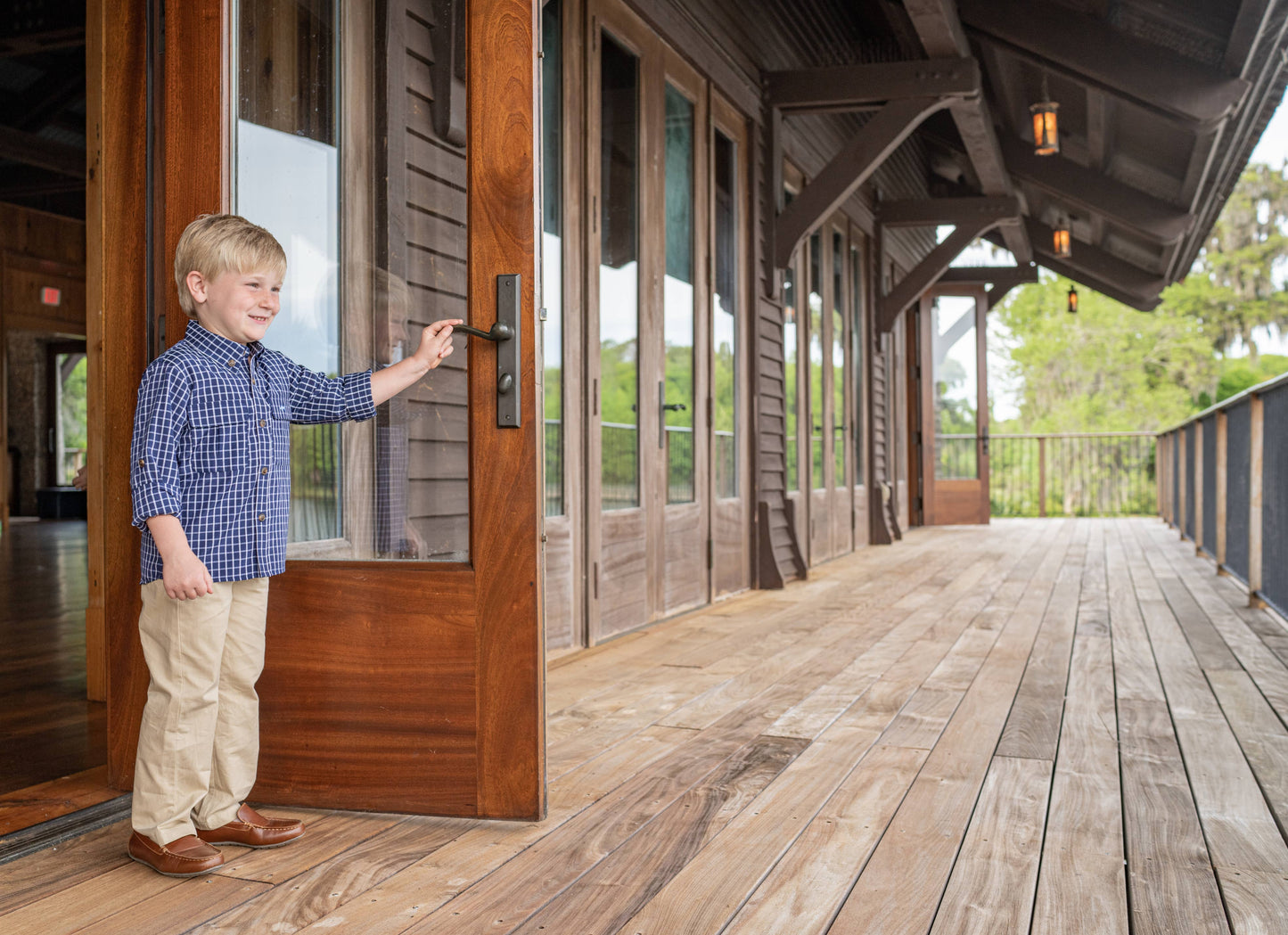 Flagler Fishing Shirt Navy & White Plaid