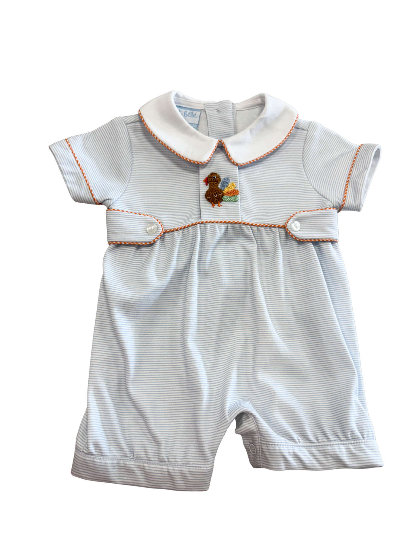 Light Blue Stripe Turkey Short Bubble