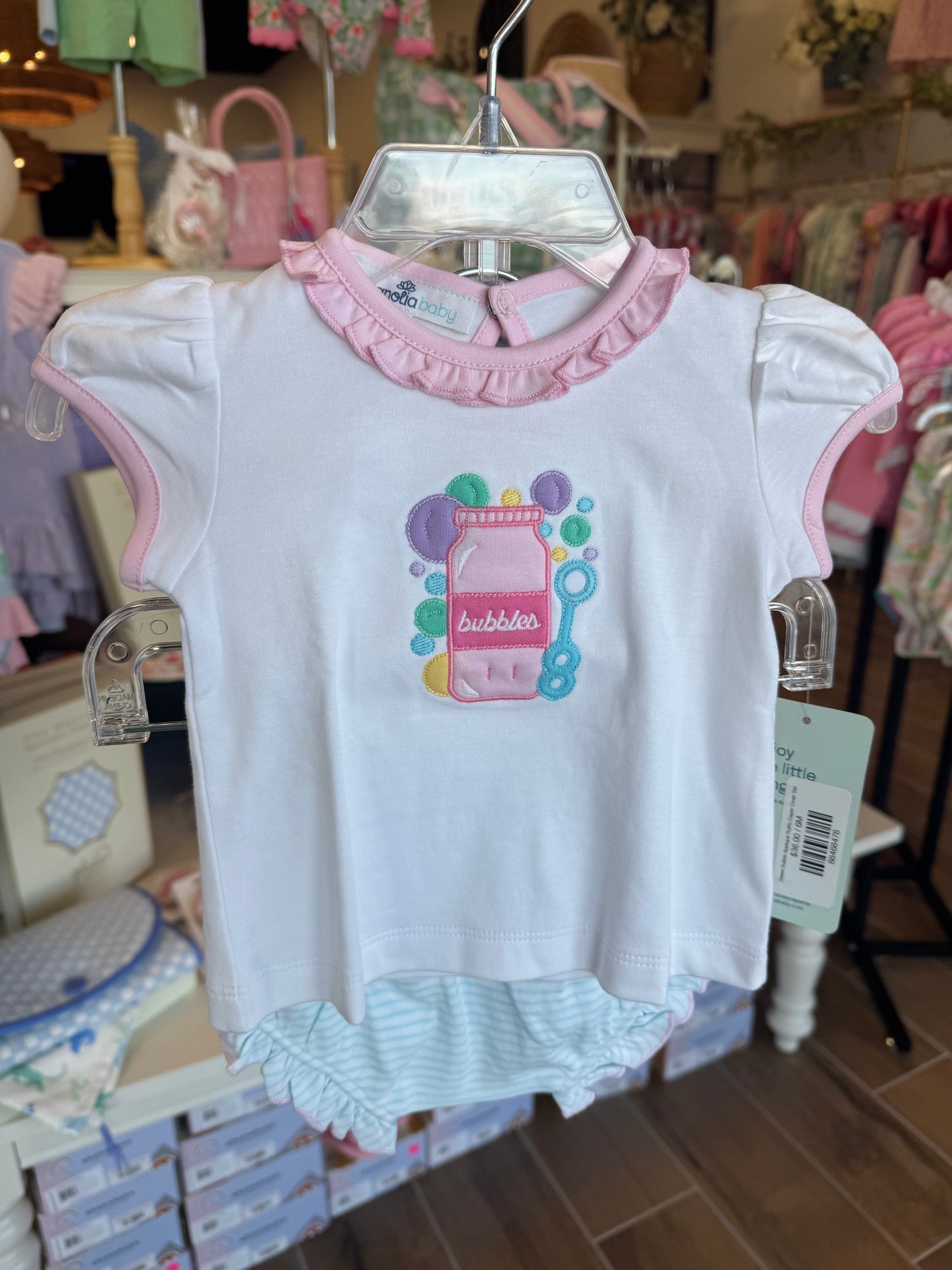 Sweet Bubble Appliqué Ruffle Diaper Cover Set