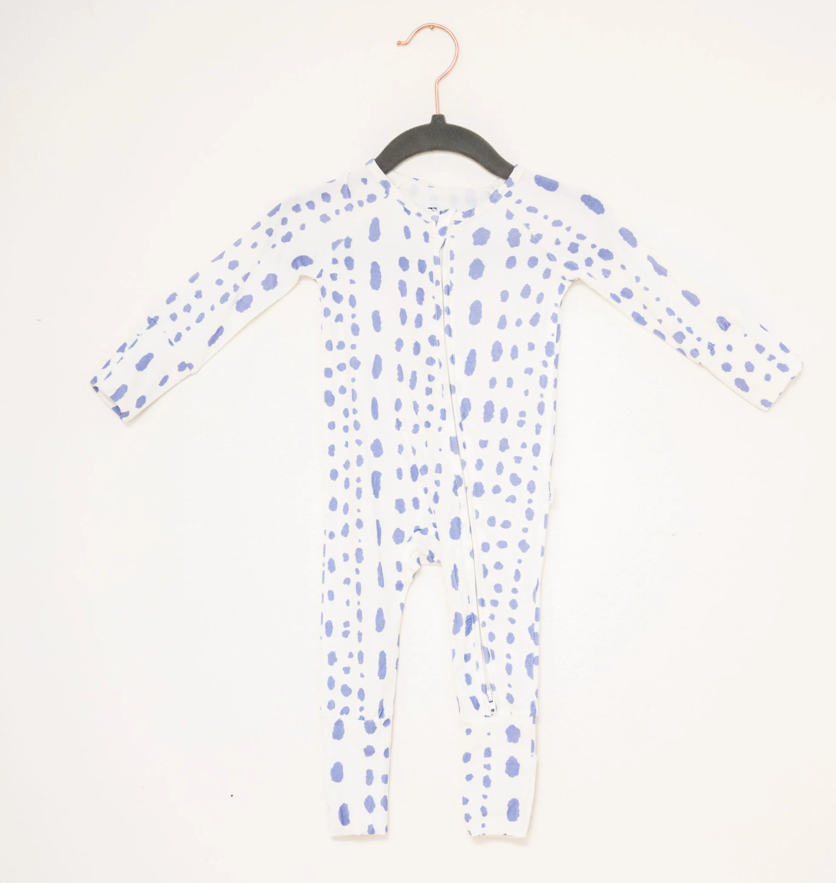 Uptown Baby Dalmatian Dot Sleep Romper - Pink or Blue