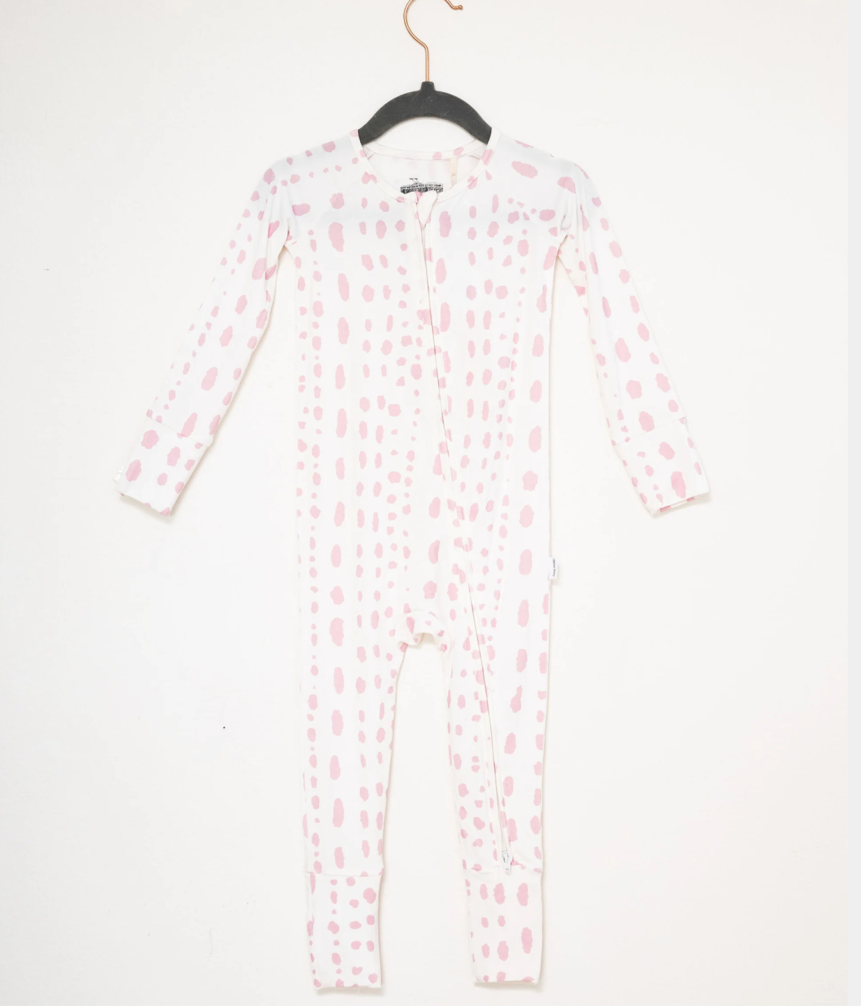 Uptown Baby Dalmatian Dot Sleep Romper - Pink or Blue