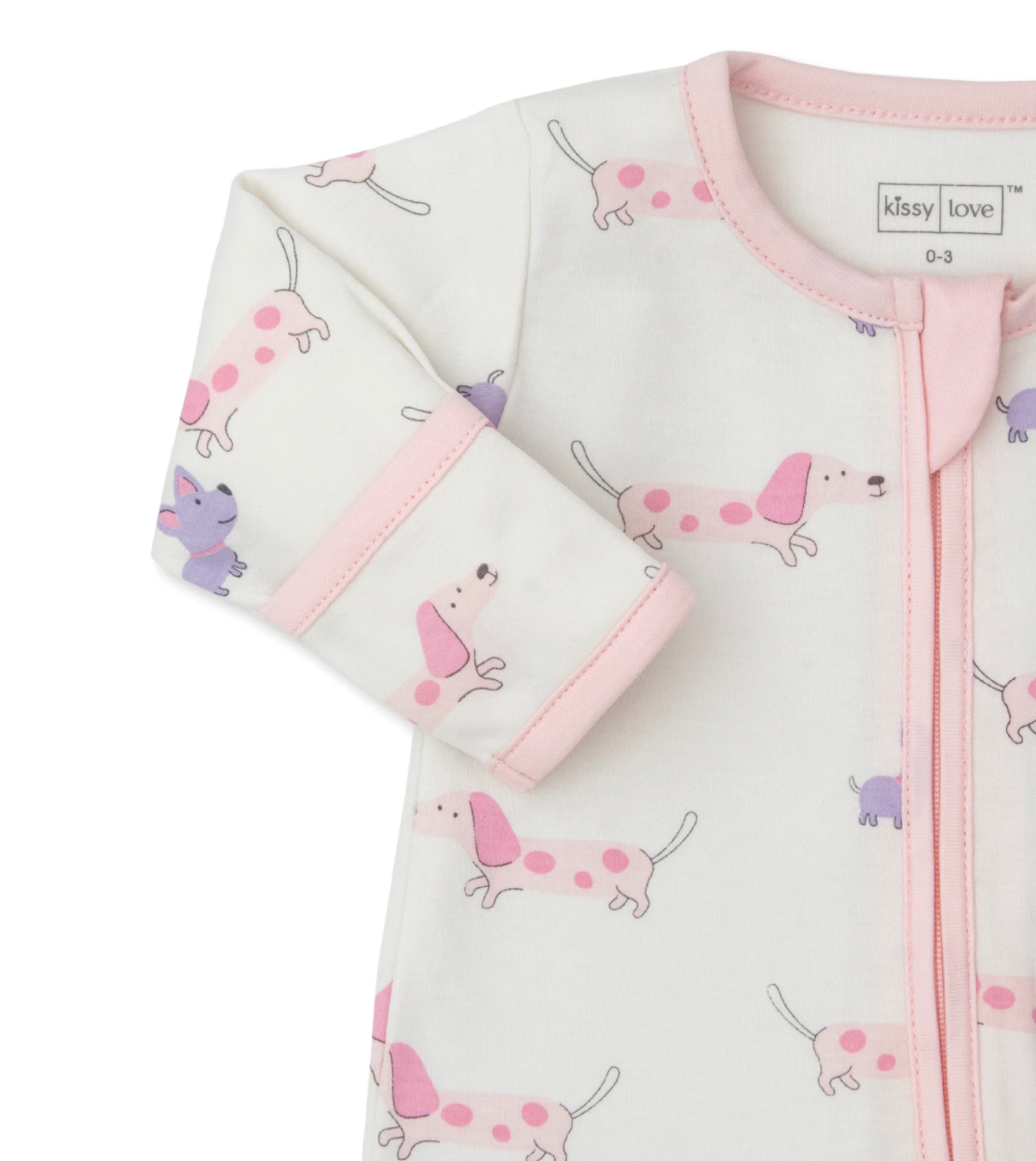 Kissy Kissy Puppy Fun Footie with Zipper - Pink