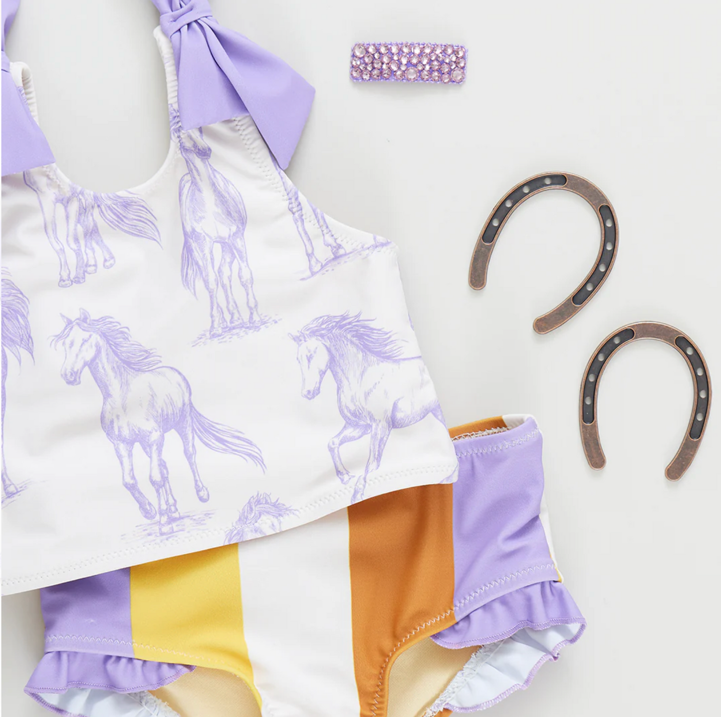 Pink Chicken Lavender Horses Tankini