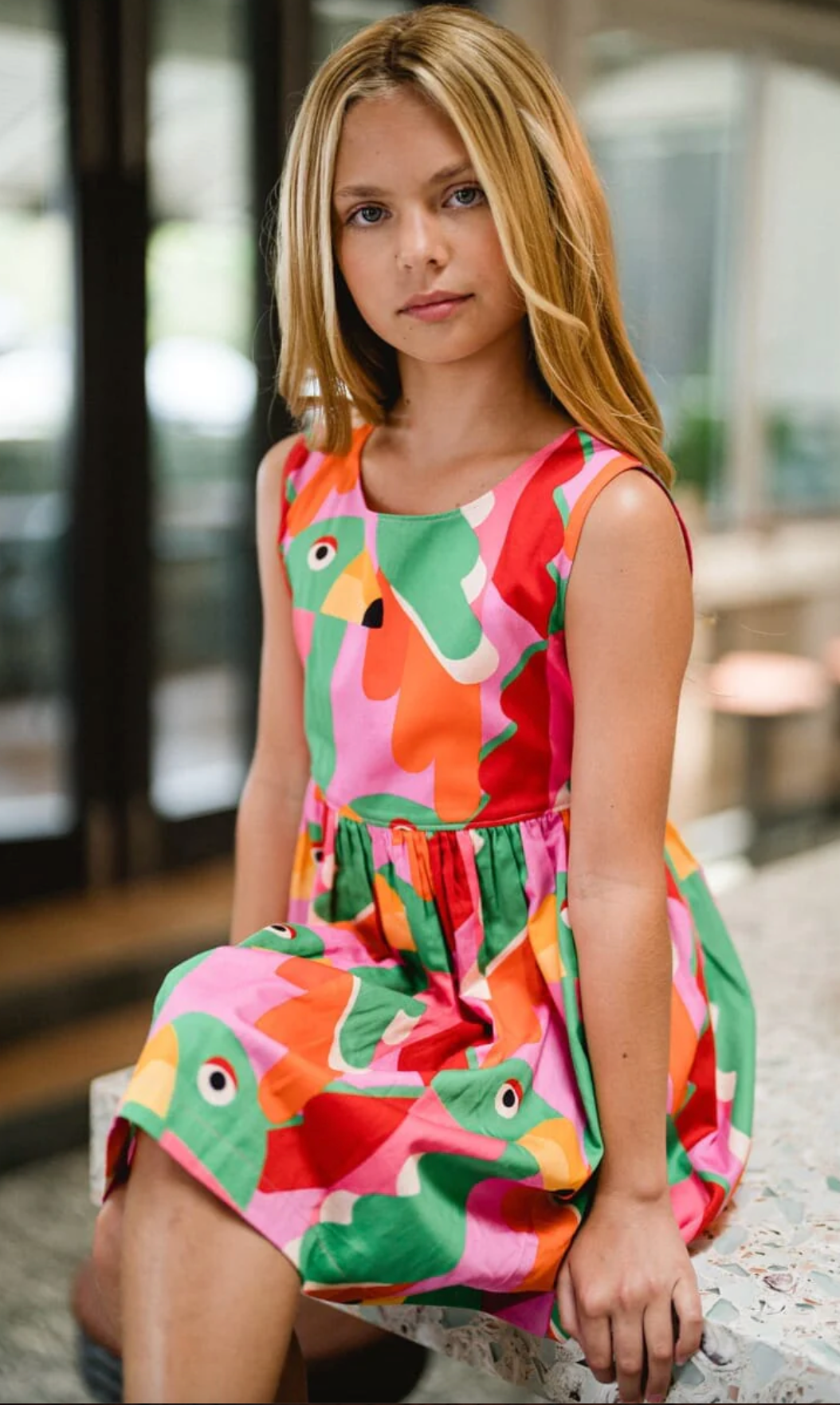 Bright Red Collins Pocket Dress