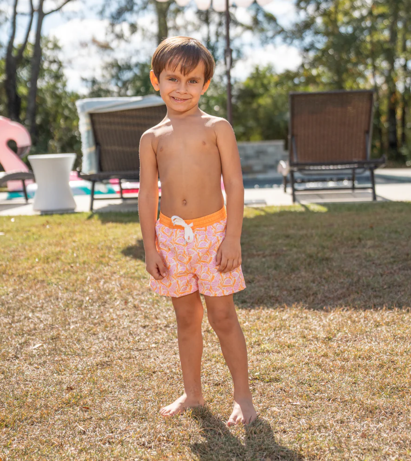 Floral Trunks - Mod Pink Orange