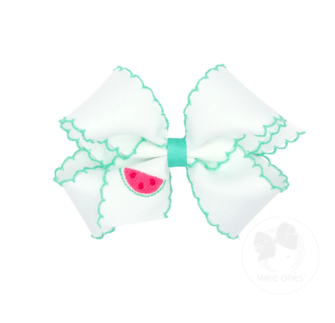 Bow with Watermelon Embroidery