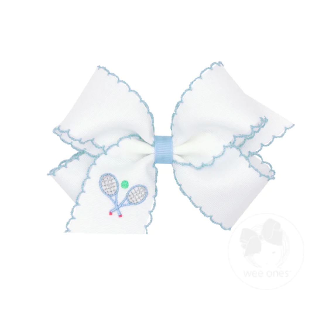 Bow with Tennis Racket Embroidery