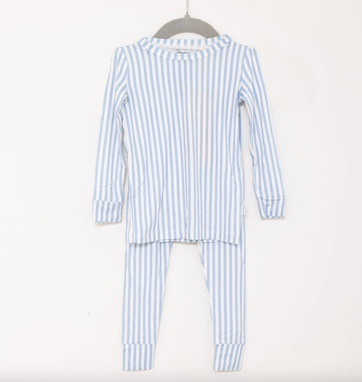 Uptown Baby Pajama Set 2 Piece - Light Blue Mini Stripe