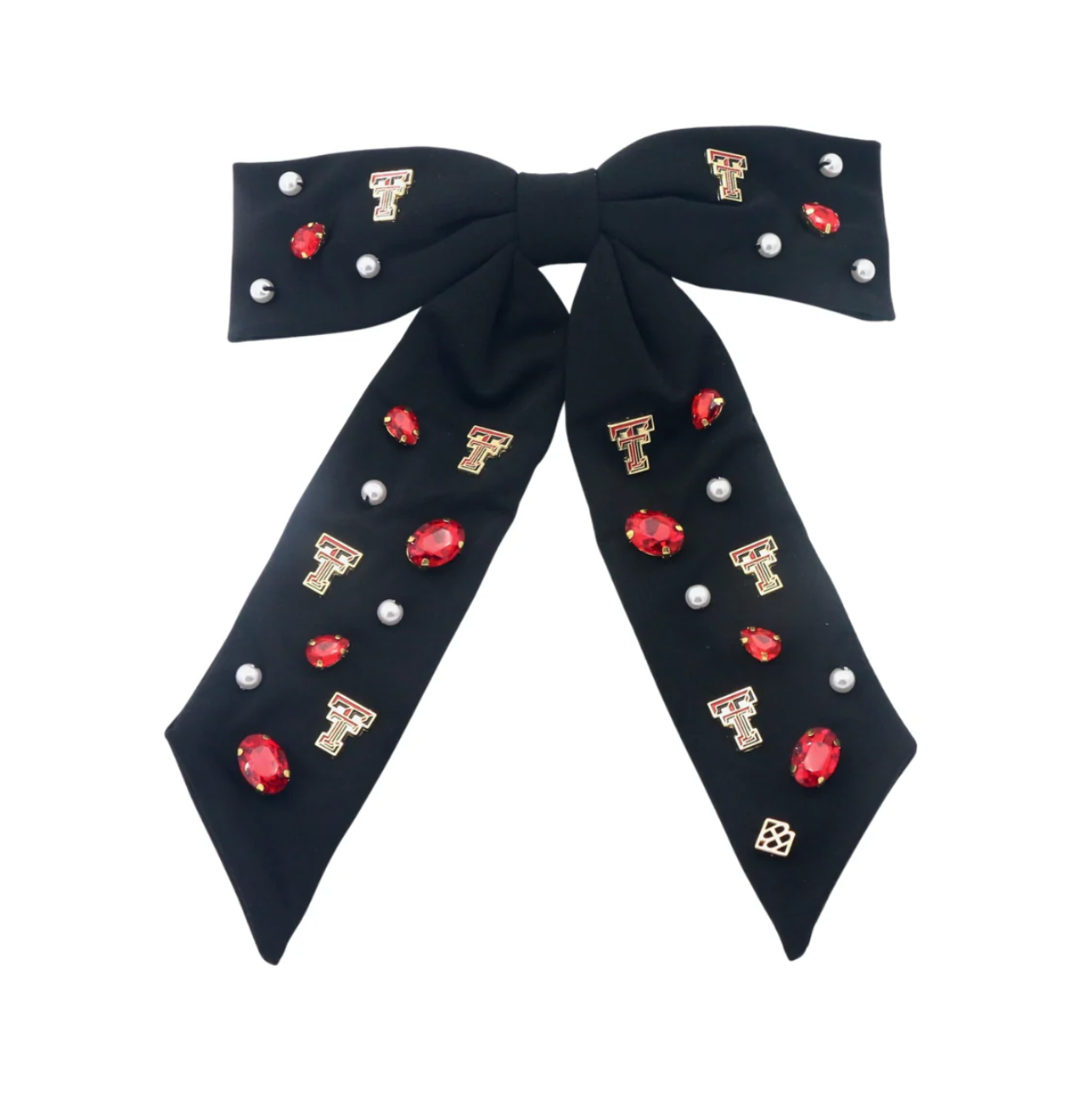 Black Texas Tech Bow Barrette