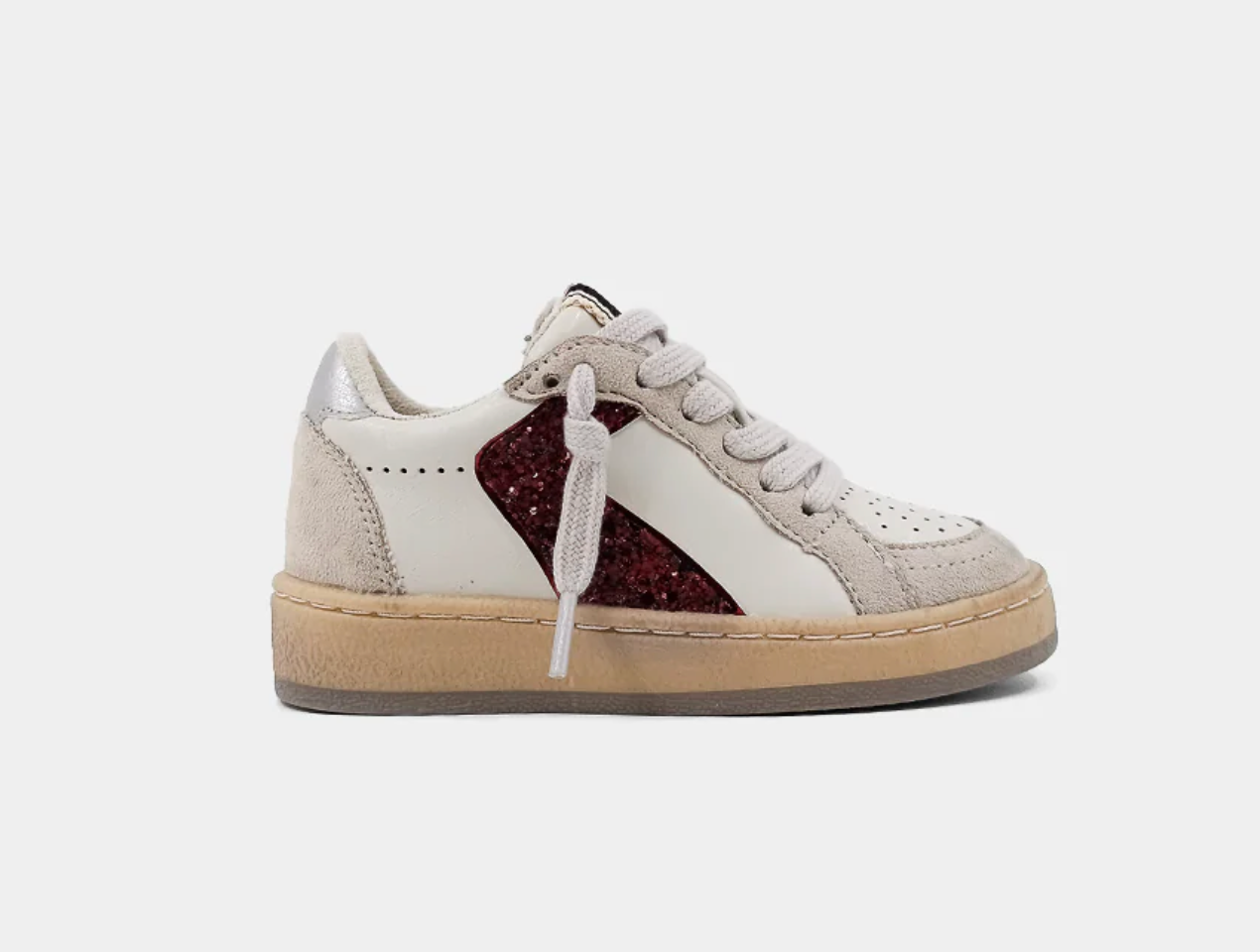 Dark Red Glitter Sneakers