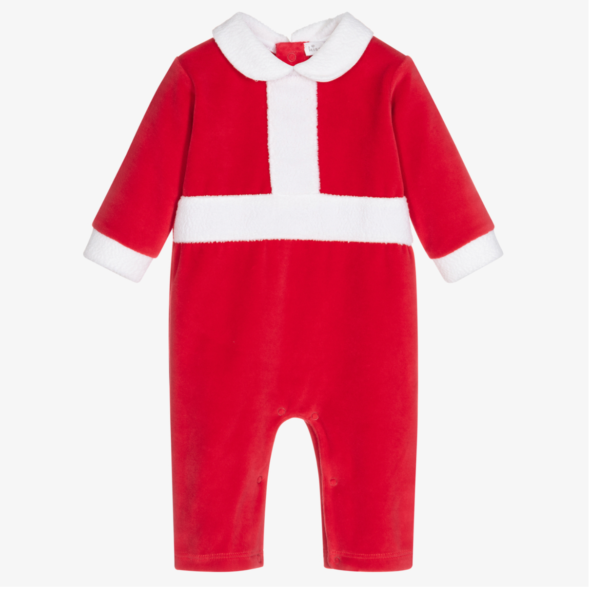Kissy Kissy Santa Velour Playsuit