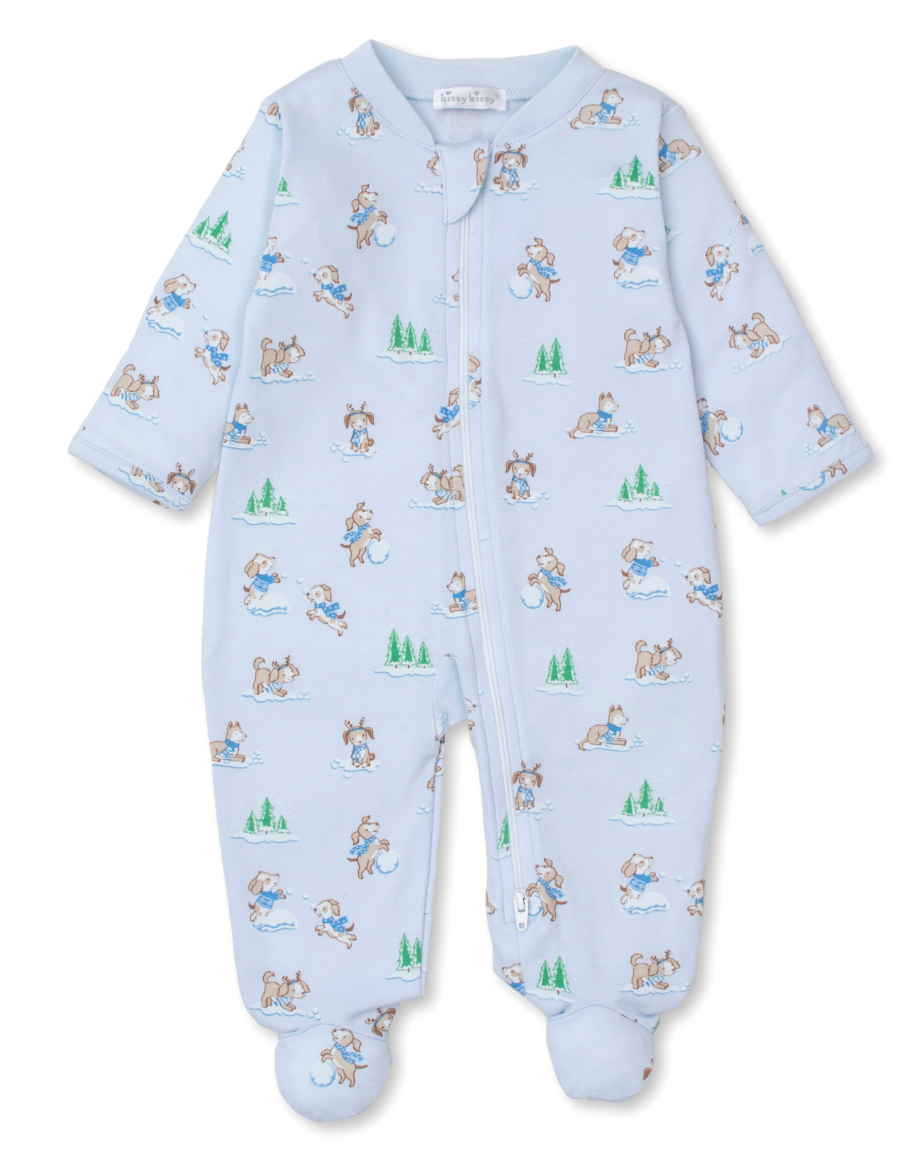 Kissy Kissy Snowball Puppy Zipper Footie