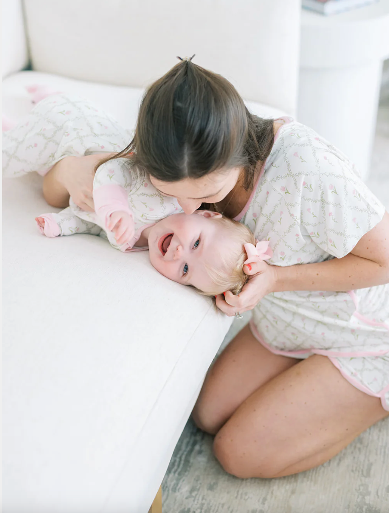 Uptown Baby Matching Momma Pjs - Flower Trellis