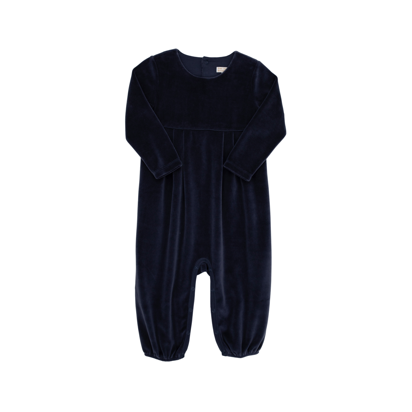 Long Sleeve Bradford Romper (Velour) - Nantucket Navy
