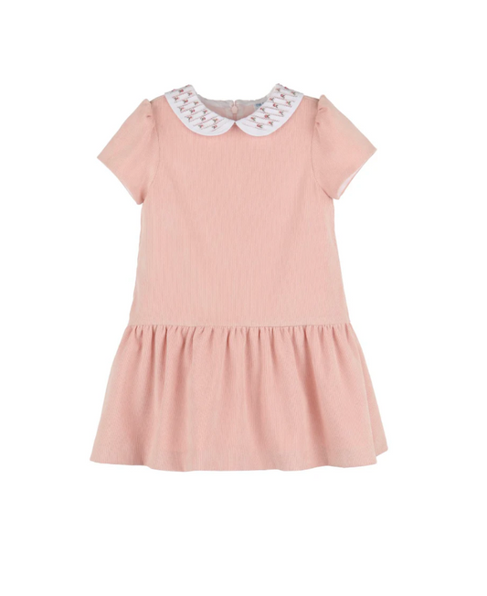 Floral Randall Collar Dress-Rose