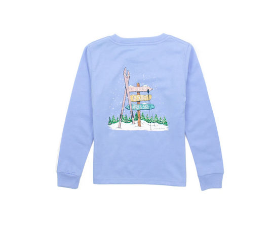 Girls Ski Directions Long Sleeve-Light Blue