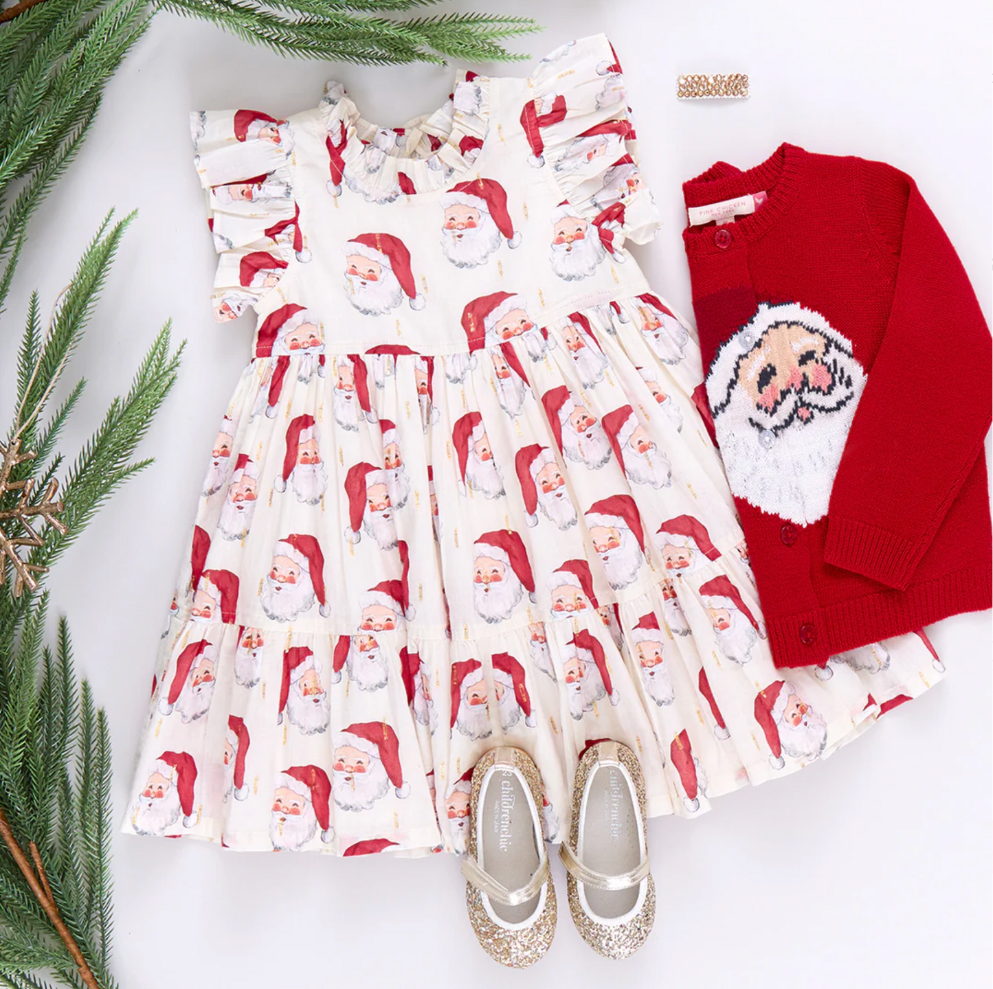 Pink Chicken Red Santa Maude Sweater