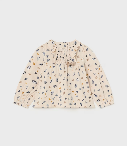 Fall Print Chiffon Blouse