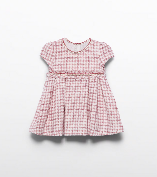 Pink Houndstooth Dress