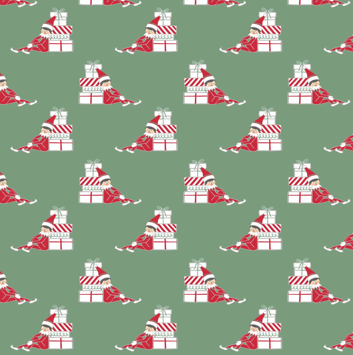 Lila and Hayes Santa's Helper Boy Pajama Set
