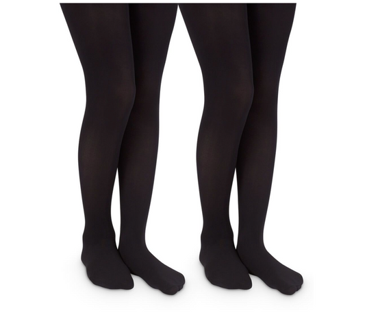 Black Microfiber Tights- 2 Pair Pack