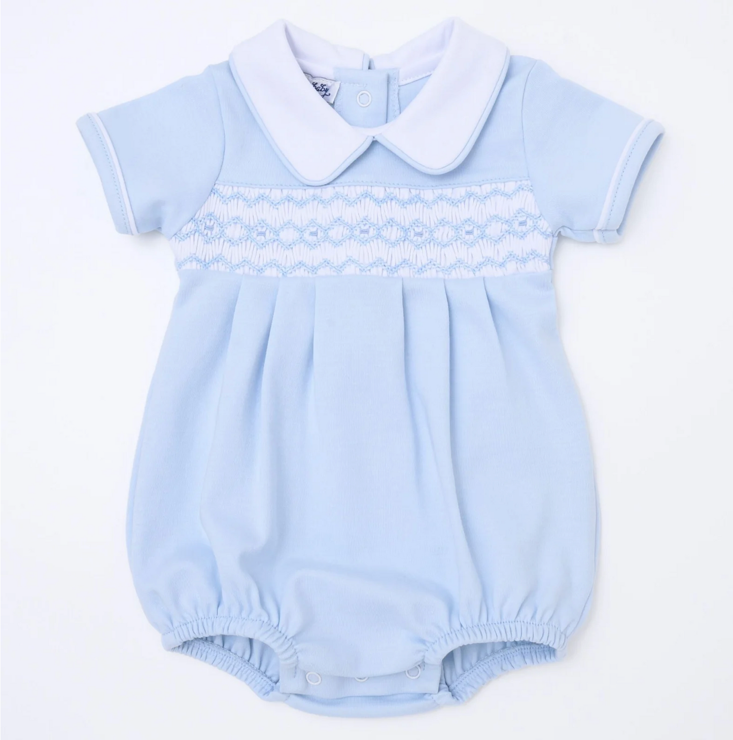 Hudson Smocked Bubble - Light Blue