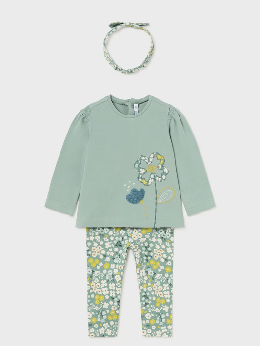 Mayoral Baby Girl 3-Piece Jade Floral Set