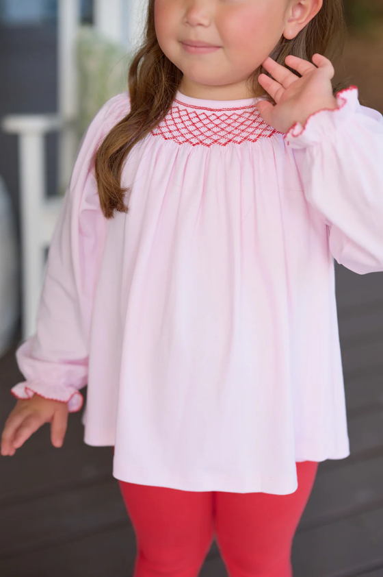 Bettye Sue Smocked Top - Palm Beach Pink