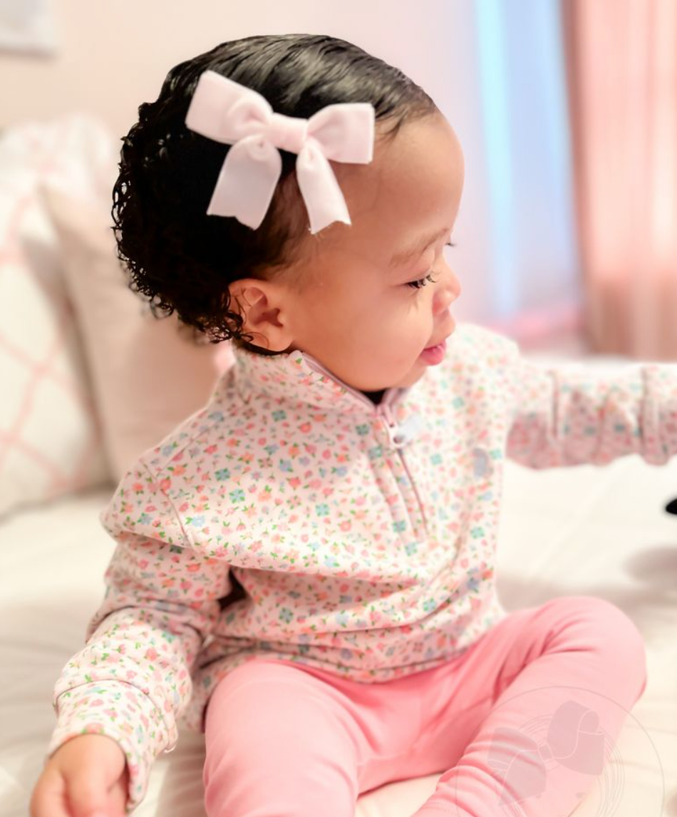 Mini Velvet Two-Loop Bow with Fancy Cut Tail