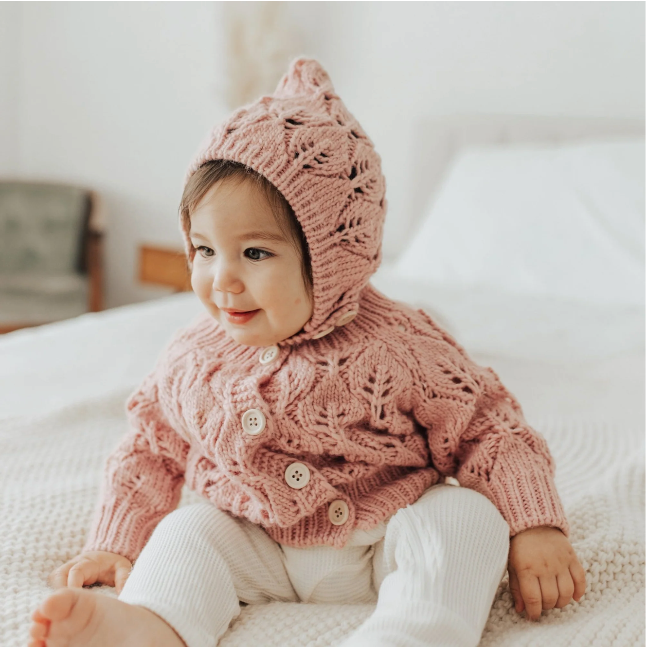 Rosy Pink Knitted Cardigan