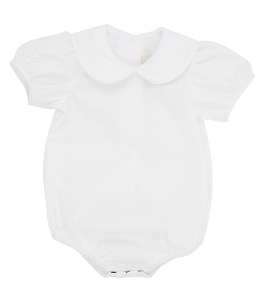 Maude's Peter Pan Collar Shirt & Onesie (Short Sleeve Woven) - Worth Avenue White