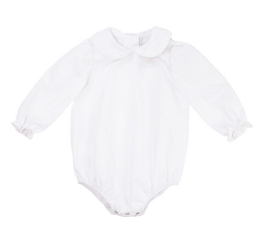 Maude's Peter Pan Collar Shirt & Onesie (Long Sleeve Woven) - Worth Avenue White
