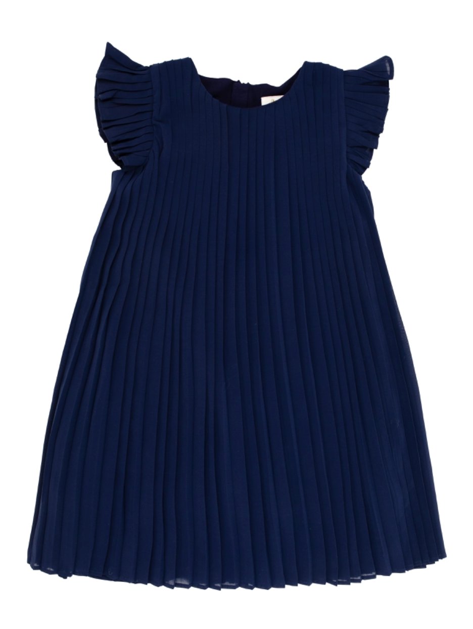 Piper Pleated Dress - Nantucket Navy