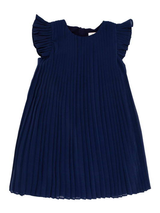 Piper Pleated Dress - Nantucket Navy