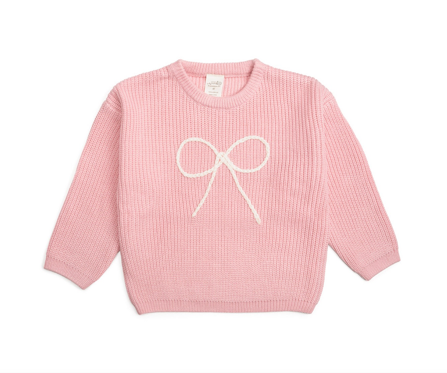 Sweet Wink Bow Yarn Knit Sweater