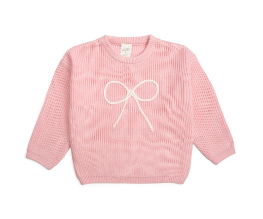 Sweet Wink Bow Yarn Knit Sweater
