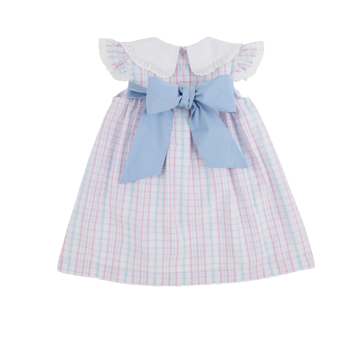 Franny Frock - Beale Street Blue and Hamptons Hot Pink Sewanee Seersucker