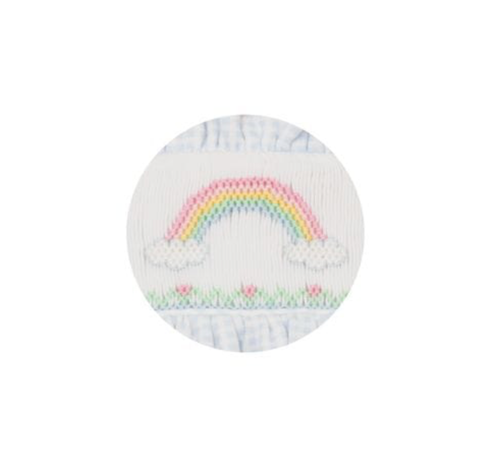 Blue Gingham Knit Rainbow Sundress