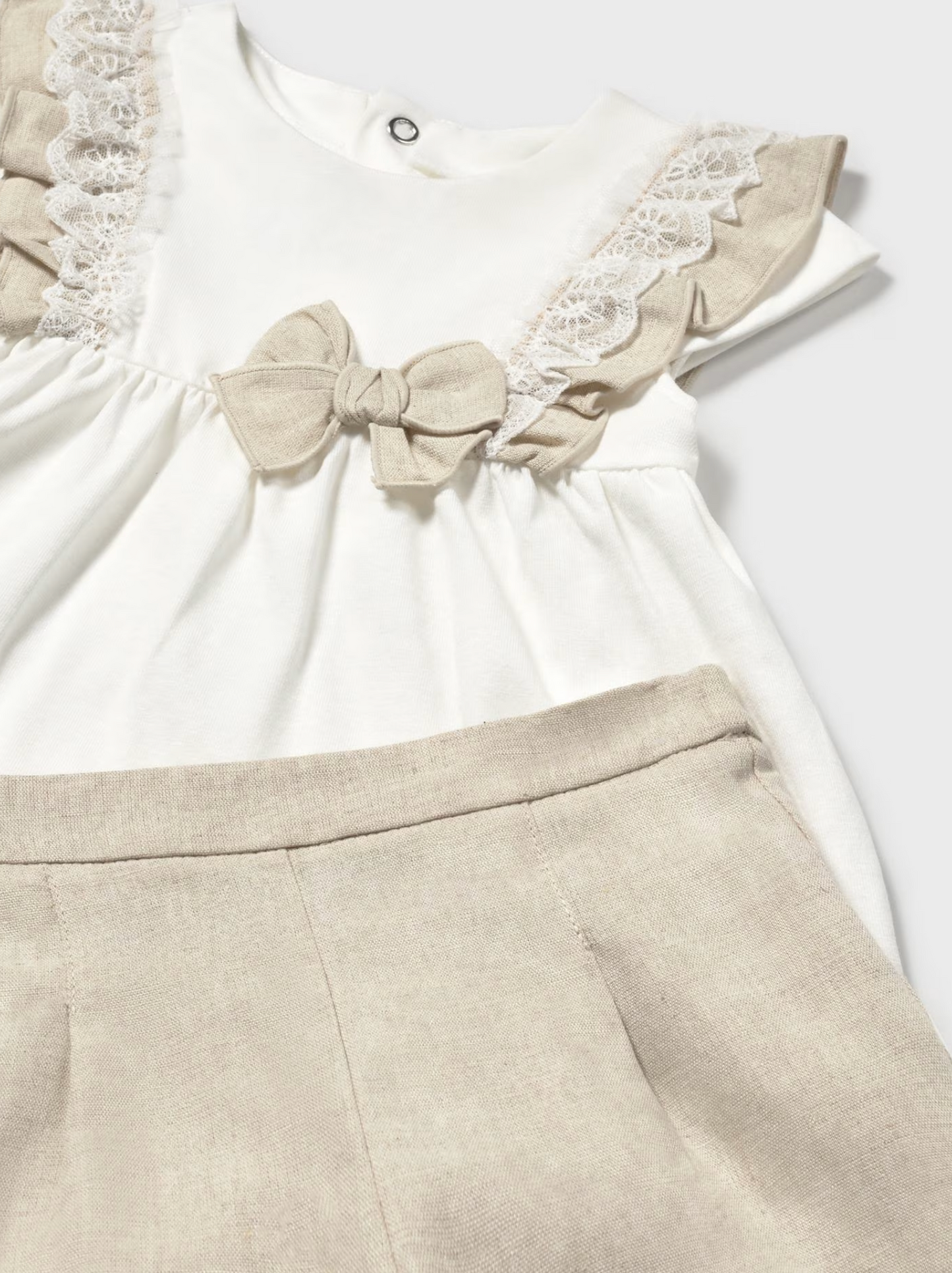 Mayoral Baby Shorts and Blouse Set - Linen